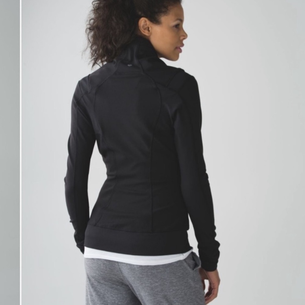 Lululemon Asymmetrical zip up black Bhatki workout jacket - Picture 3 of 7